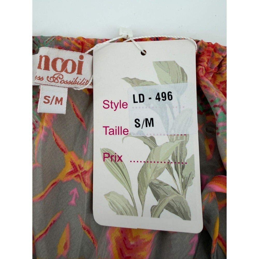 Mooi Endless Possibilities Boho Maxi Silk Blend Dress Tassel Tie Straps S/M NWT - Picture 6 of 11